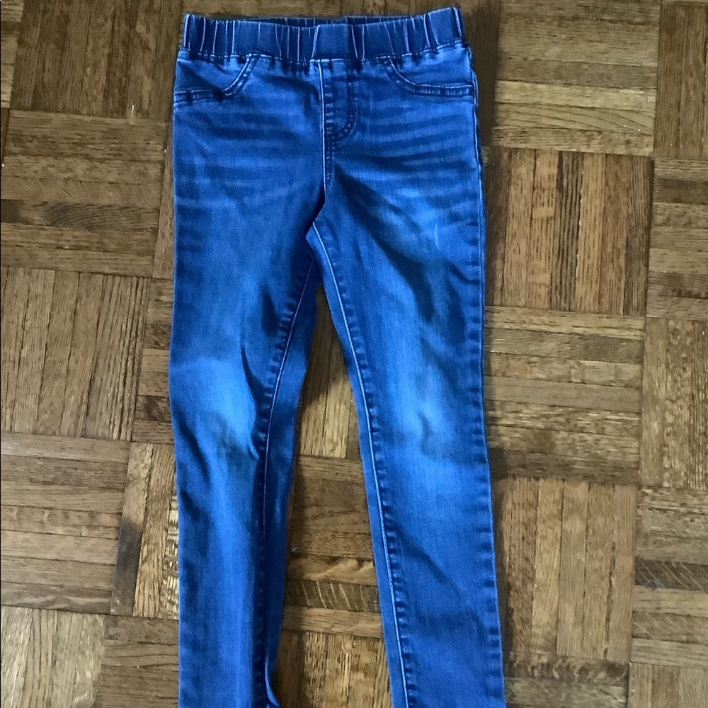 Stretchy pull on jeans for girls